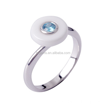 High End Cz Ring Sterling Silver Ceramic Rings